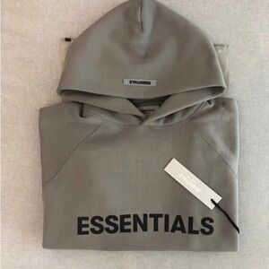 Essentials Charcoal Hoodie with Black Logo
